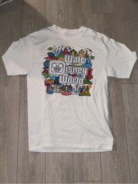 Disney Walt Disney World White Multicolor Graphic Tee